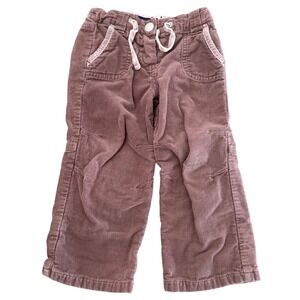 Mini Boden adjustable Plum Purple Corduroy Cotton Pants 18-24 months Floral
